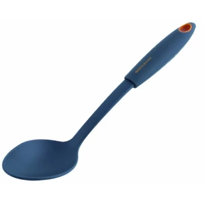 Afbeelding van Fackelmann Serveerlepel 30 cm SOFT, keukenhulp met functioneel deel van kunststof, lepel voor gecoate potten en pannen (kleur: oranje/grijs), aantal: 1 stuks