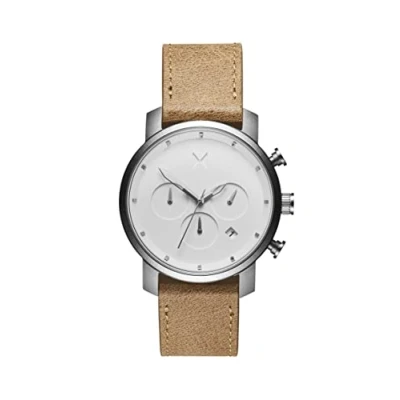 Afbeelding van MVMT Heren chronograaf kwarts polshorloge met lederen Armband D MC02 WT,