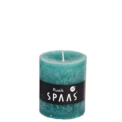 Afbeelding van Spaas Rustieke cilinderkaars 70/80 mm smaragd groen 8ST