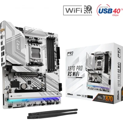 Afbeelding van Asrock X870 Pro RS WiFi ATX Socket AM5 AMD DDR5 USB 4 Wi Fi 7 Realtek Audio