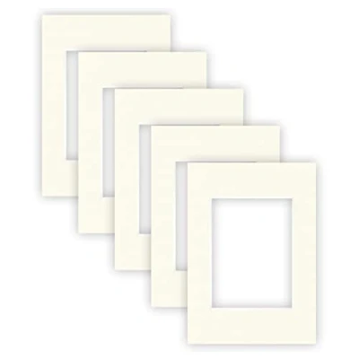 Afbeelding van nielsen Conservation Passepartout karton 1,5 mm set van 5 buitenformaat 21x29,7 cm (DIN A4) voor beeldformaat 13x18 roomwit gestructureerd oppervlak