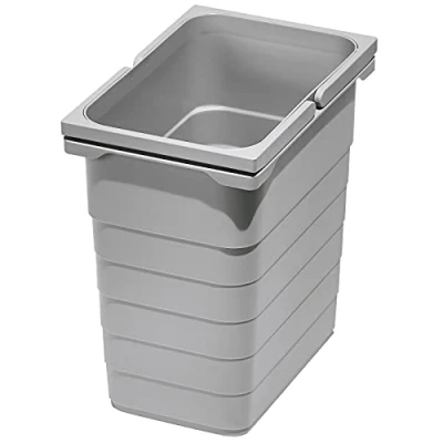 Afbeelding van Ninka eins2vier Afvalbak 8 L 310 x 230 153 mm grijs aluminium