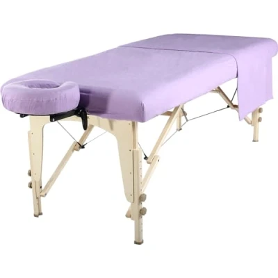 Afbeelding van Master Massage Ligbed flanel blad set 3 in 1 ligdeken, platte plaat, gezichtskussen paars