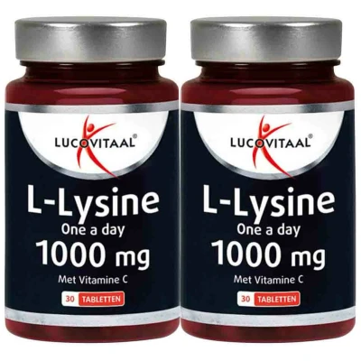 Afbeelding van 2+2 gratis: 2x Lucovitaal L Lysine 1000mg One a Day 30 tabletten