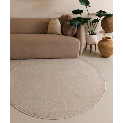 Afbeelding van Rond Tapijt/Vloerkleed Lush Crème 160 Cm