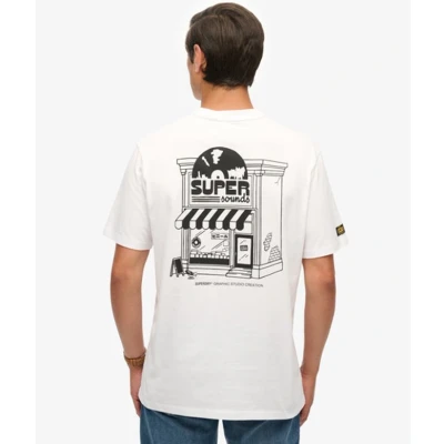 Afbeelding van Superdry Record Label Tshirt print, Heren, Maat: Medium, Optic