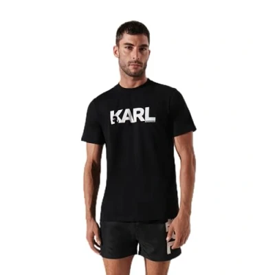 Afbeelding van KARL Lagerfeld LOGO Regular Pyjamashirt, Heren, Maat: Large, Black white