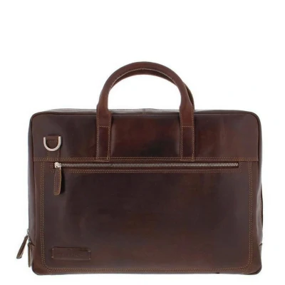 Afbeelding van Plevier Vintage London Laptoptas 2 vaks 15.6&quot; dark brown