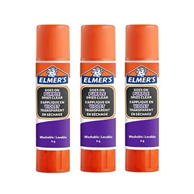 Afbeelding van Elmers verdwijnende lijmstick van 6 g, blister 3 stuks, paars