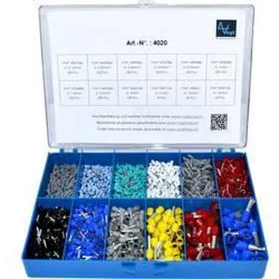 Afbeelding van Vogt 4020 Assortiment adereindhulzen 0.14 mm² 16 Grijs, Lichtblauw, Turquoise, Wit, Rood, Zwart, Blauw, Geel 2110 stuk(s)