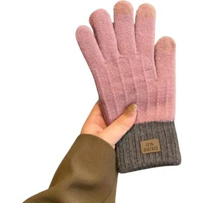 Afbeelding van Bovista Winterhandschoen Dames Handschoenen Touchscreen Winter Pluche Roze