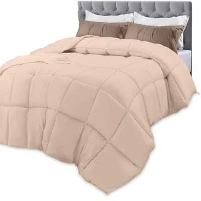 Afbeelding van Utopia Bedding All Season 250 GSM Dekbed Pluche gesiliconiseerde Fiberfill Comforters Doos gestikt (Beige, Queen)