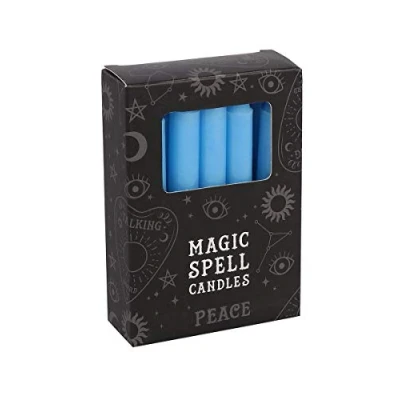 Afbeelding van Grindstore Magic Spell Peace Set van 12 Hemelsblauwe Kaarsen 10cm, 10,3 x 7,3 1 inch