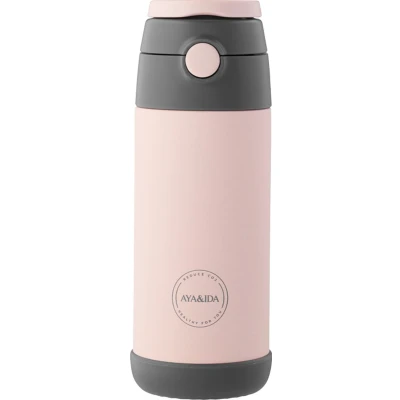 Afbeelding van AYA &amp; IDA Drinking Bottle KIDS straw 350ml SOFT ROSE