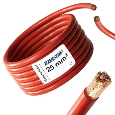Afbeelding van accukabel, 2 meter rood, H07V K 25 mm2, auto 100% OFC koper, m (2 m), 25mm2,