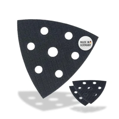 Afbeelding van DFS beschermpads voor deltaschuurmachine, schuurplaat, 93 x mm, 6 gaats [3 delige set] klittenbandbeschermpad betere hechting van schuurpapier, driehoekige schuurmachine