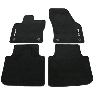 Afbeelding van Skoda 566061404 Standaard textiel vloermatten 4X stoffen matten velours met KODIAQ belettering, zwart