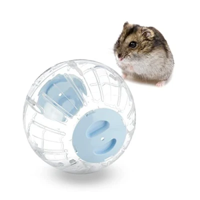 Afbeelding van Relaxdays hamsterbal doorzichtig 18,5 cm loopbal hamster dwerghamster bal blauw