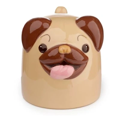 Afbeelding van Puckator Mopps Pug ondersteboven keramische vormige thee koffiemok grappige woonaccessoires schattige geschenken voor vriendin grote mokken mannen vrouwen warme dranken kopjes