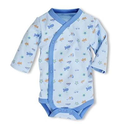 Afbeelding van Playshoes Schnizler overslagromper lange mouwen blauw print