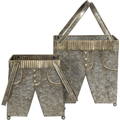 Afbeelding van Clayre &amp; Eef Planthouder 28x15x30/50 cm Grijs Ijzer Rechthoek