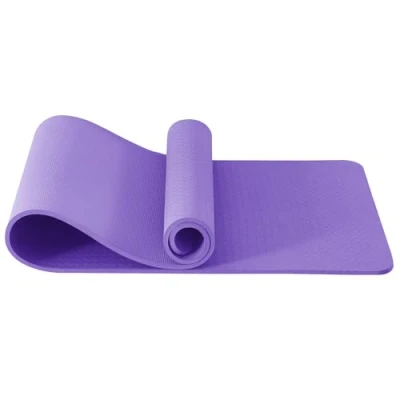 Afbeelding van Good Nite Yogamat Oefenmatten Workout Pilates Fitness Mat voor Vrouwen Mannen Antislip Dikke 10mm Hoge Dichtheid Gymnastiek Matten met Draagriem Tpe 183 x 61 1 cm (Edo Paars)