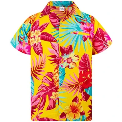 Afbeelding van Funky Hawaiiaans Overhemd, Hawaii Korte Mouw, Pineapple, Geel, XL