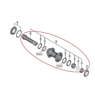 Afbeelding van Shimano HB M8010 assen, volwassenen, uniseks, zilver, eenheidsmaat