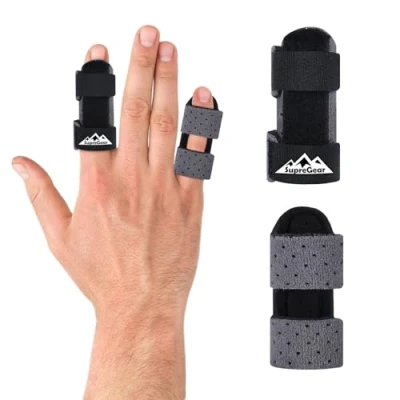 Afbeelding van supregear Vingerspalken, Set van 2 Universele Vingerspalken voor Rechtzetten en Ondersteuning Gebroken Trigger Vingers Midden , Wijs Ring Pinkvingers, Donkergrijs