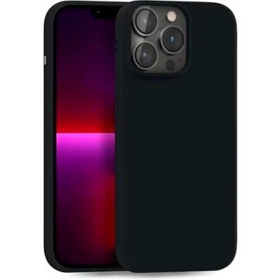 Afbeelding van MyGadget siliconen hoes voor Apple iPhone 13 Pro robuuste beschermhoes TPU hoesje slanke achterkant ultra krasbestendige mobiele telefoon mat Zwart