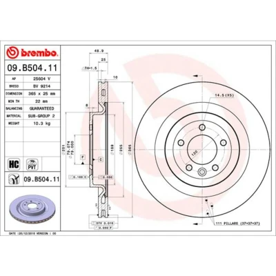 Afbeelding van Brembo Remschijf 09.B504.11