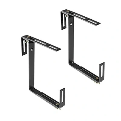 Afbeelding van Xclou Bloembakhouder zonder boren, balkonbakhouder, haak en houder, antraciet/zwart, 18,39 x 19 4 cm