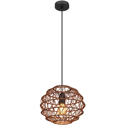 Afbeelding van Globo hanglamp Senni zwart metaal 29 cm E27 fitting 15689HB
