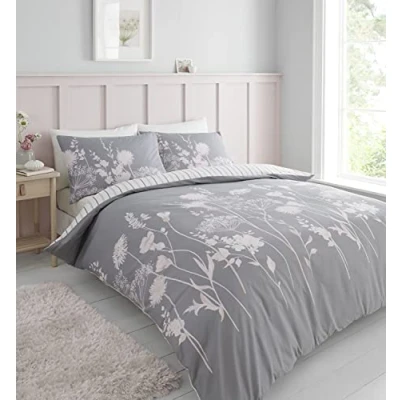 Afbeelding van Catherine Lansfield Moerasspirea Bloemen Omkeerbare Super King Dekbedovertrek Set met Kussenslopen Roze