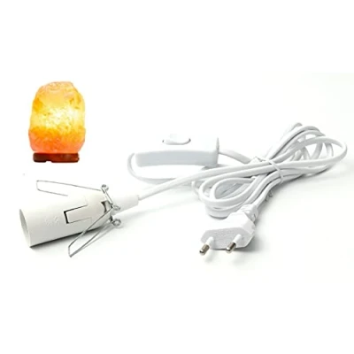 Afbeelding van Hotloop Kabel met Schakelaar voor Zout Lamp Socket l E14 1.8M Zoutlamp Isolatie Fitting, Wit