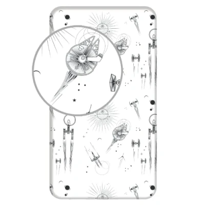 Afbeelding van Star Wars Hoeslaken Death Eenpersoons 90 x 200 cm Wit