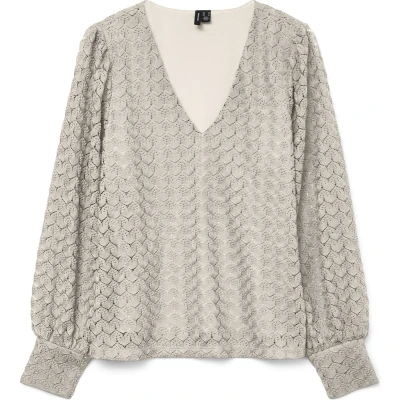 Afbeelding van VERO MODA VMBECCA LS V NECK LACE TOP JRS NOOS Dames Blouses