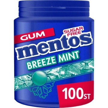 Afbeelding van Mentos Gum Breeze Mint, 100 stuks