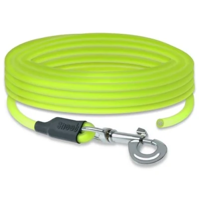 Afbeelding van 15m ronde riem, sleepriem, neon geel, hondenriem, trainingsriem, zeer stevig, vuil en waterafstotend