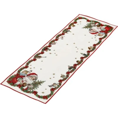 Afbeelding van Villeroy &amp; Boch Toy&#039;s Fantasy Gobelin loper XL, 49 x 143 cm, tafelloper met kerstmotief van Santa katoen en polyester, gekleurd, groot, machinewasbaar