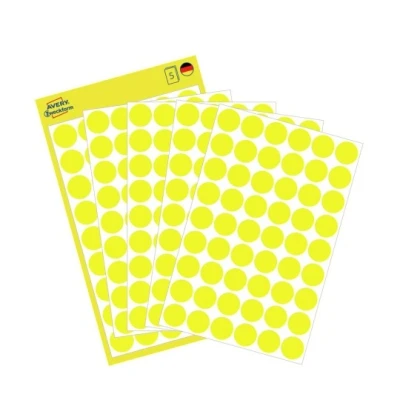 Afbeelding van Avery Ronde etiketten diameter 12 mm, geel, 270 stuks etiket
