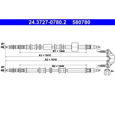 Afbeelding van Ate Handremkabel 24.3727 0780.2