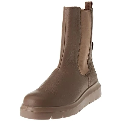 Afbeelding van ECCO Nouvelle Enkellaarsjes met sleehak, Dames, Maat: 39, Taupe Nubukleer