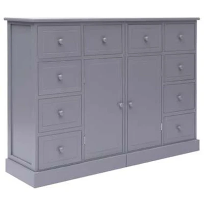 Afbeelding van Dressoir met 10 lades 113x30x79 cm hout grijs