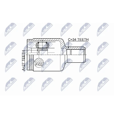 Afbeelding van Homokineet reparatie set, aandrijfas NTY NPW ME 044