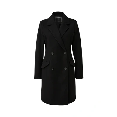 Afbeelding van QS Reverskragen Halflange jas, Dames, Maat: Large, Schwarz
