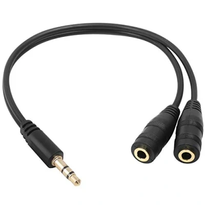 Afbeelding van TRIXES stereo jack kabel Y splitter 3,5 mm met 2 aansluitingen audio adapter 1x stekker mannelijk naar 2x mono female