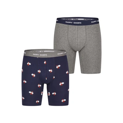 Afbeelding van Happy Shorts Boxershorts &#039; XMAS Boxer Briefs donkerblauw / grijs gemêleerd