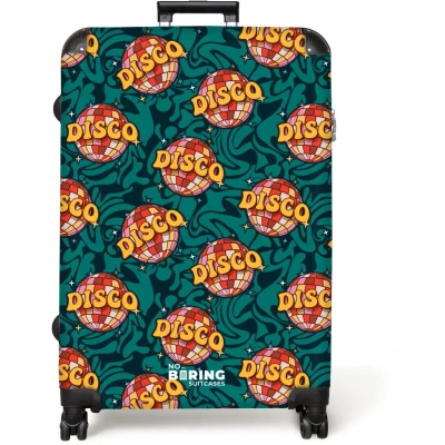Afbeelding van NoBoringSuitcases.com® Koffer groot Reiskoffer lichtgewicht Retro disco wave bal patroon kleurrijk Rolkoffer met 4 wielen Grote trolley XL 98 liter bagage