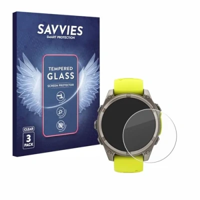 Afbeelding van Savvies Tempered Glass Screen Protector voor Garmin Fenix 8 Solar (47 mm) (3 Stuks) 9H Gehard Glas Scherm Beschermer